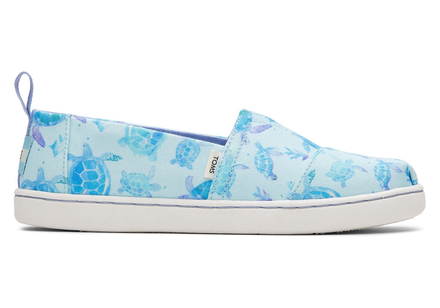 Toms Espadryle Dziecięce Niebieskie/Białe - Alpargata Youth Sea Turtles - 36NCMRGSU